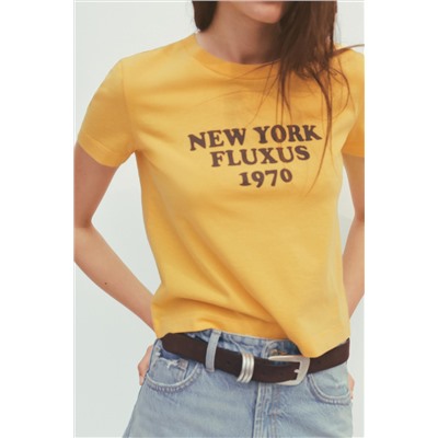 WASHED T-SHIRT WITH SLOGAN