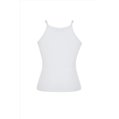 Beyaz Halter Yaka Basic Örme Atlet TBBSS23CV00000