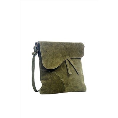 Bandolera de nobuk Verde y dorado