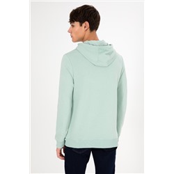 Erkek Su Yeşili Basic Sweatshirt