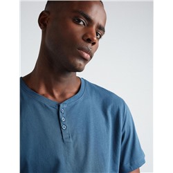 Buttons T-shirt, Men, Blue