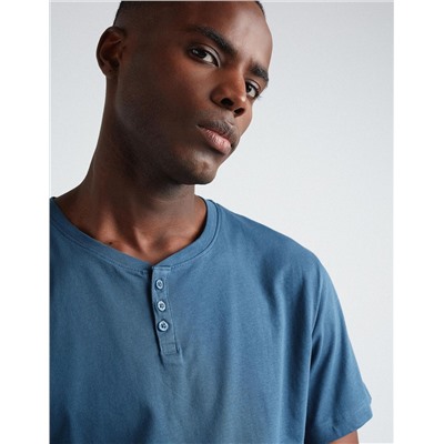 Buttons T-shirt, Men, Blue