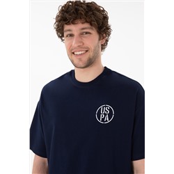Erkek Oversize Fit Bisiklet Yaka Lacivert Tişört