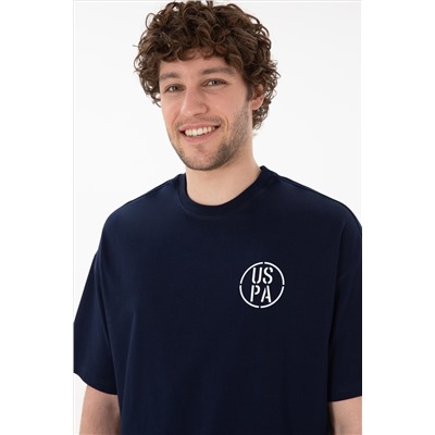 Erkek Oversize Fit Bisiklet Yaka Lacivert Tişört