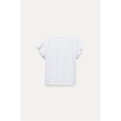 COTTON T-SHIRT WITH RUFFLES
