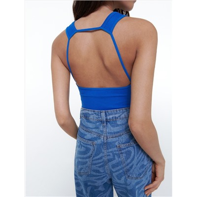 Crop Top aus Rippstrickjersey