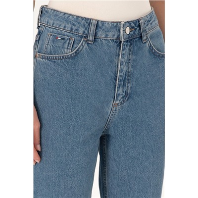 Kadın Açık Mavi Mom High Waist Fit Jean Pantolon