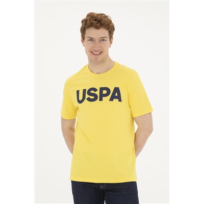 Erkek Regular Fit Bisiklet Yaka Sarı Basic Tişört