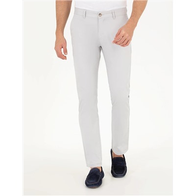 Açık Gri Regular Fit Kanvas Pantolon