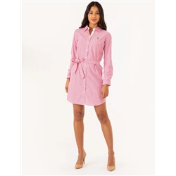 STRIPED MULTI-COLORED LOGO OXFORD DRESS