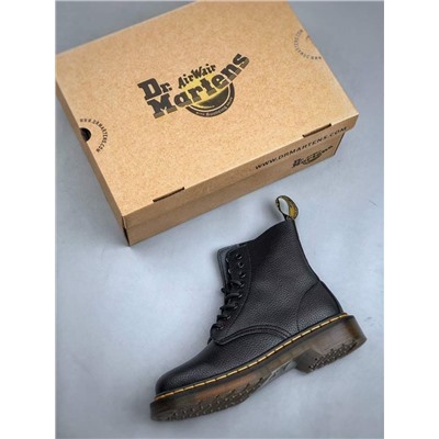Dr. Martens Martin 1460 классической серии с 8 отверстиями из мягкой матовой кожи личи черного цвета для мужчин и женщин