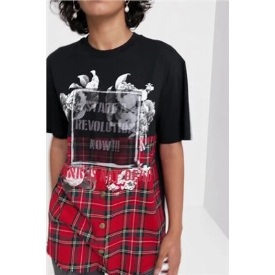 Camiseta oversize tartán