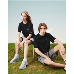 Футболка Lacost*e с вышитым крокодилом, модель унисекс, экспорт