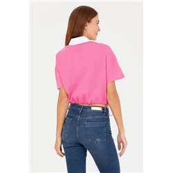 Kadın Pembe Polo Yaka Tişört
