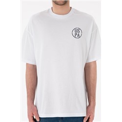 Erkek Oversize Fit Bisiklet Yaka Beyaz Tişört