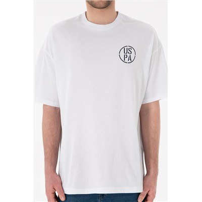 Erkek Oversize Fit Bisiklet Yaka Beyaz Tişört