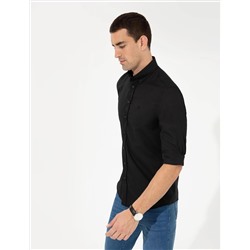 Siyah Slim Fit Oxford Gömlek