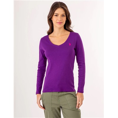 LONG SLEEVE V-NECK T-SHIRT