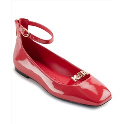 KARL LAGERFELD PARIS Women's Zyvia Logo Ankle Strap Flats