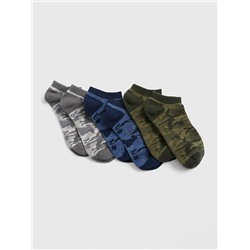 Kids Camo No-Show Socks (3-Pack)