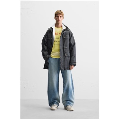 PARKA EFECTO PIEL BOLSILLOS