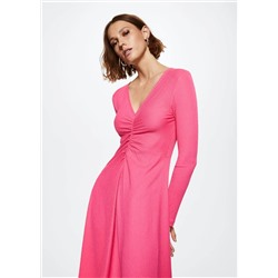 Vestido detalle fruncido -  Mujer | MANGO OUTLET España