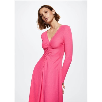 Vestido detalle fruncido -  Mujer | MANGO OUTLET España