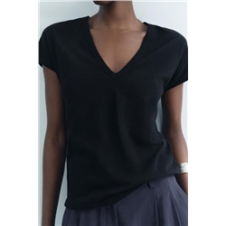 LINEN AND COTTON BLEND T-SHIRT