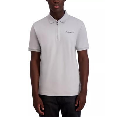 KARL LAGERFELD PARIS Men's Slim Fit Short Sleeve Signature Logo Polo Shirt