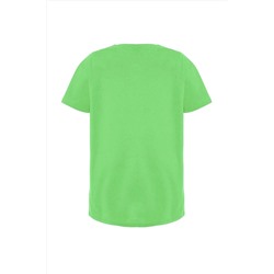 Yeşil Bisiklet Yaka slogan Baskılı %100 Pamuk Örme Büyük Beden T-shirt Elbise TBBSS23AH00162