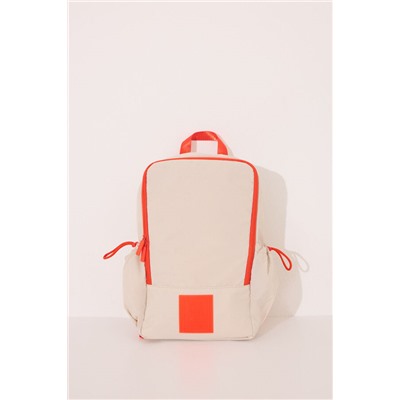 Mochila viaje nylon beige