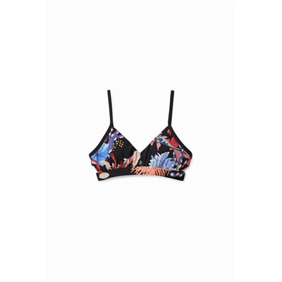 Top bikini triángulo corales