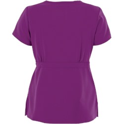 koi Sapphire Four-Way Stretch Scrubs Mock Wrap Top