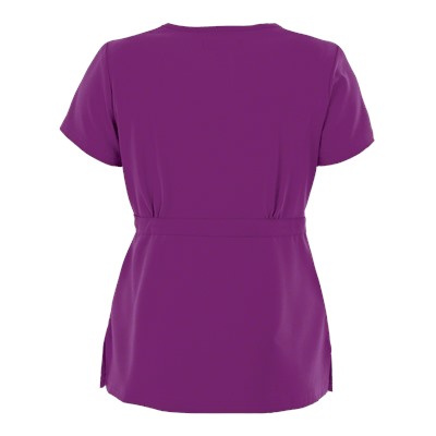 koi Sapphire Four-Way Stretch Scrubs Mock Wrap Top