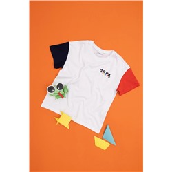 U.S. Polo Assn., Erkek Çocuk Beyaz Oversize Bisiklet Yaka Tişört 50288060-VR013