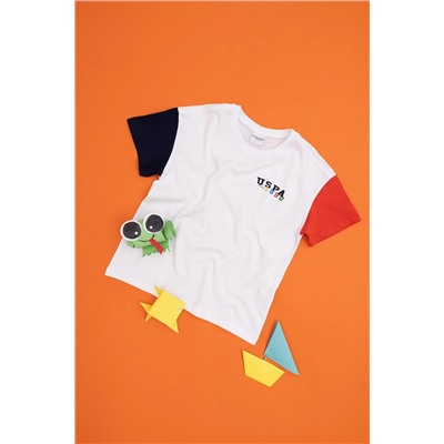 U.S. Polo Assn., Erkek Çocuk Beyaz Oversize Bisiklet Yaka Tişört 50288060-VR013