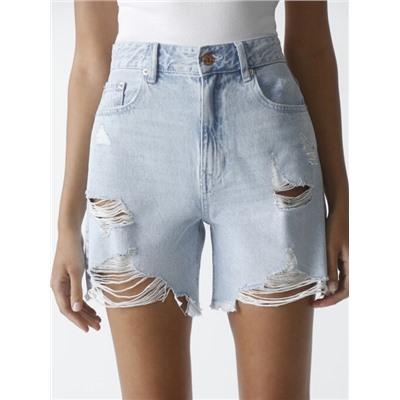 RIPPED DENIM SHORTS