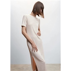 Vestido punto canalé -  Mujer | MANGO OUTLET España