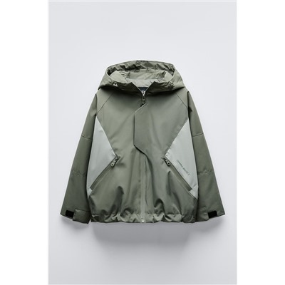COLOUR BLOCK WATER-REPELLENT RAINCOAT