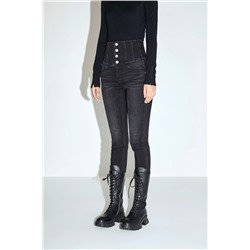 Vaquero slim de tiro alto Negro