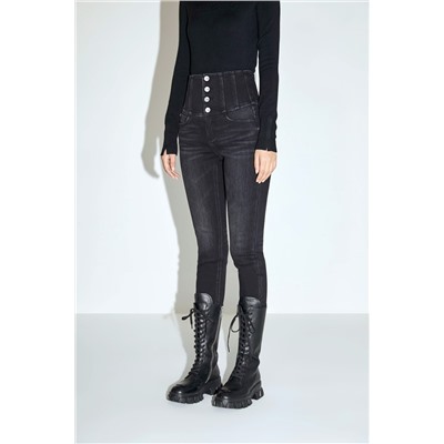 Vaquero slim de tiro alto Negro