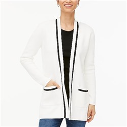 Tipped open-front cardigan sweater Item AK353