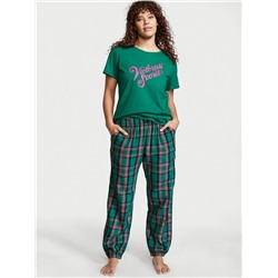 VICTORIA'S SECRET Flannel Jogger Tee-jama