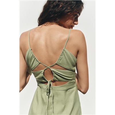 LINEN MIDI DRESS