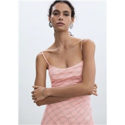 Vestido midi estampado cuadros