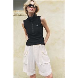 RIBBED TOP WITH LABEL