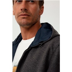 Sudadera reversible Azul marino y gris oscuro jaspeado