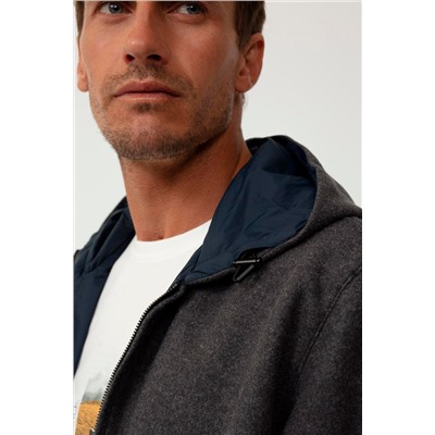 Sudadera reversible Azul marino y gris oscuro jaspeado