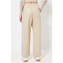 Pantalón cintura alta - Beige