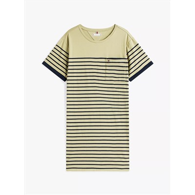 Stripe Pocket T-Shirt Dress